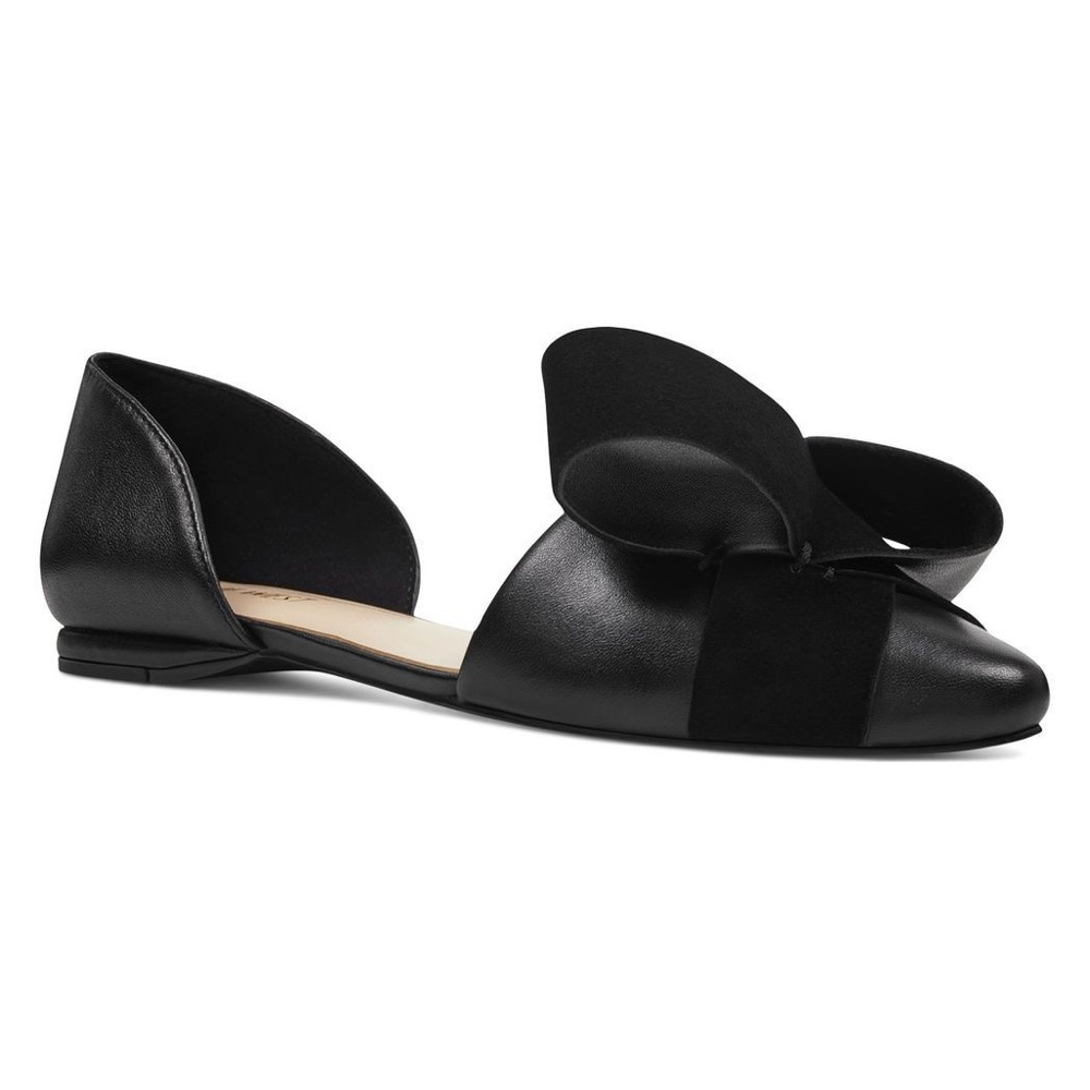 Nine West Shoreside D’Orsay Bow black leather flats NEW IN BOX